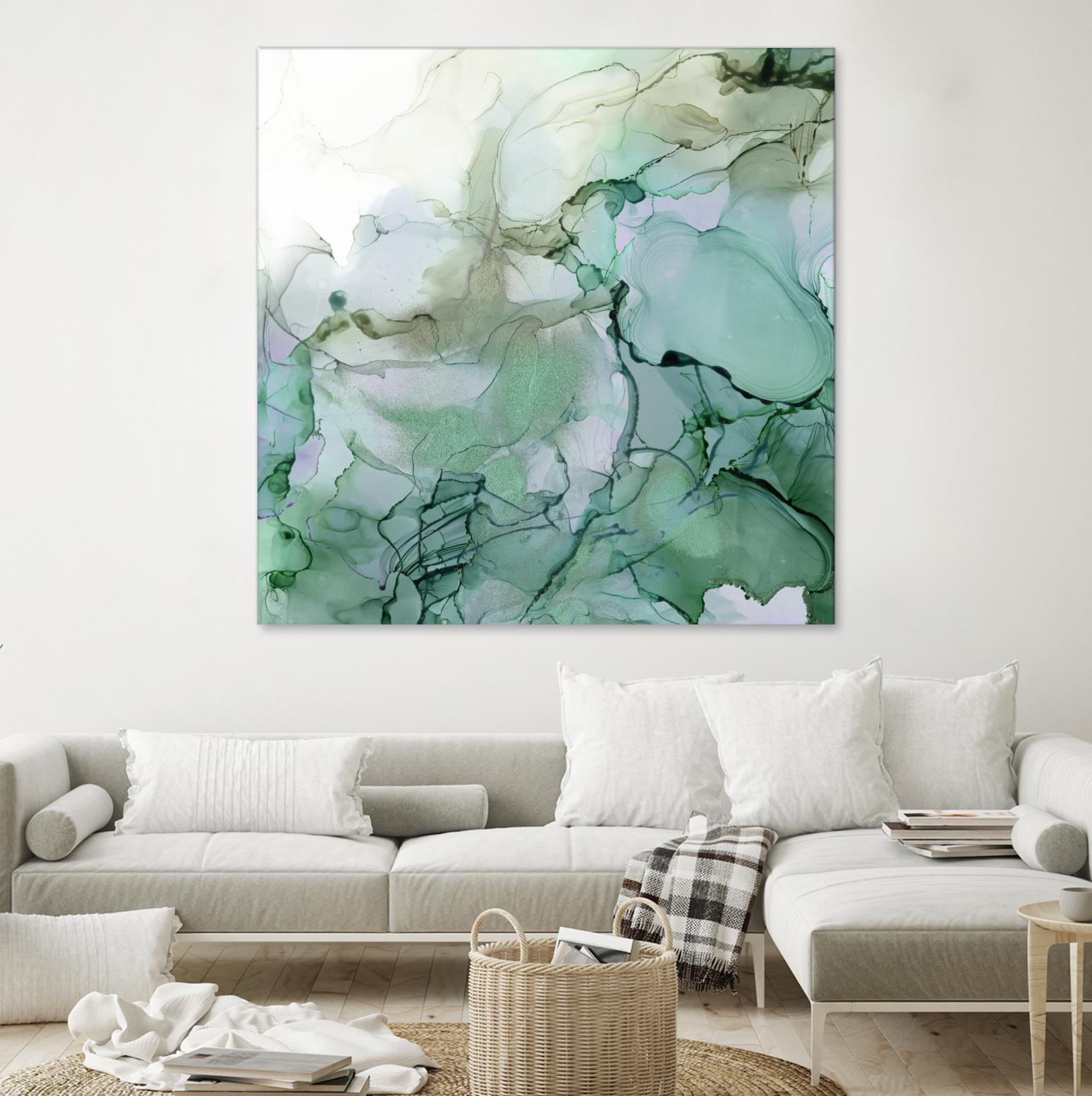 Emerald Cavern I by Jennifer Goldberger on GIANT ART - green abstract abstract