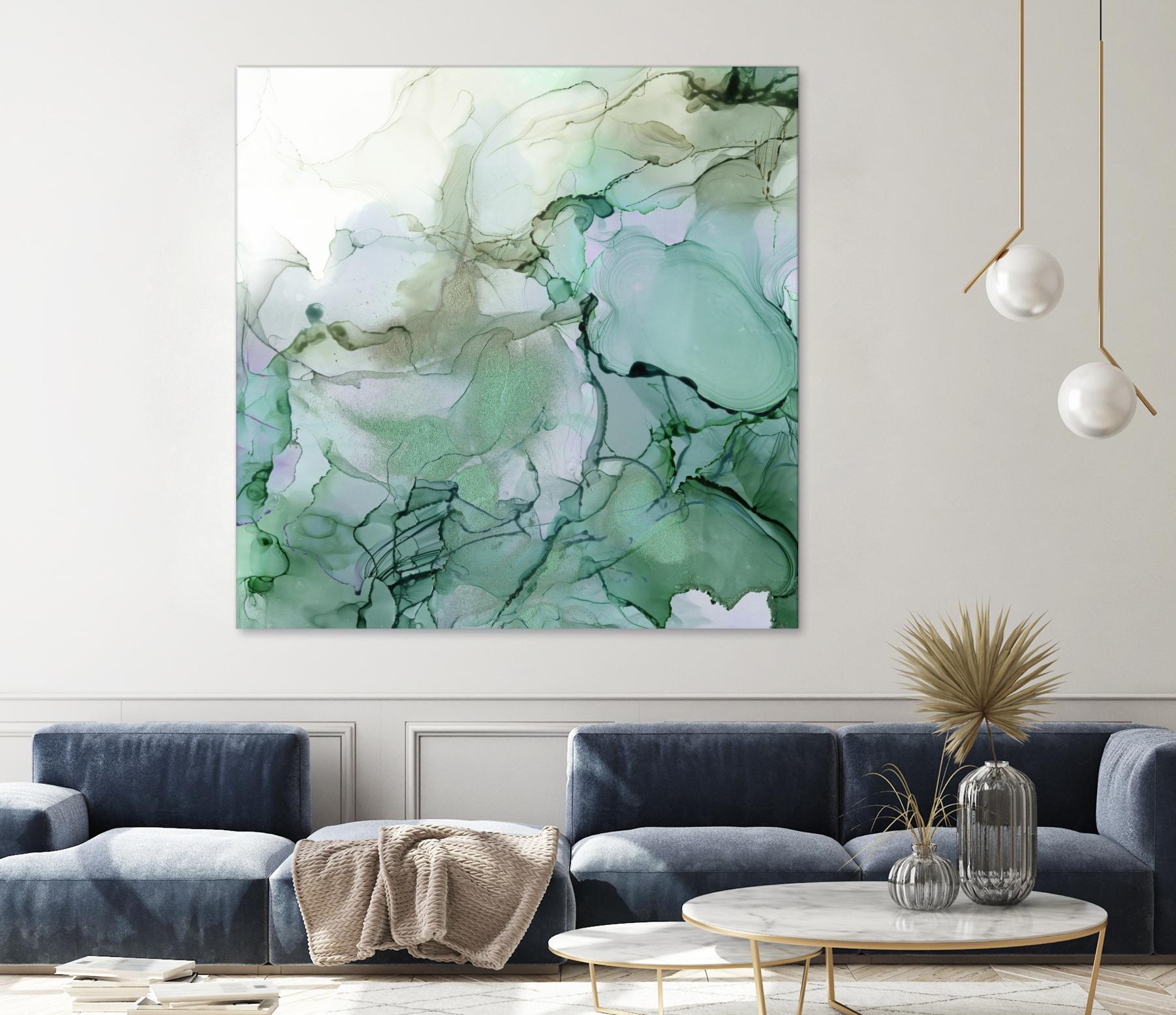 Emerald Cavern I by Jennifer Goldberger on GIANT ART - green abstract abstract