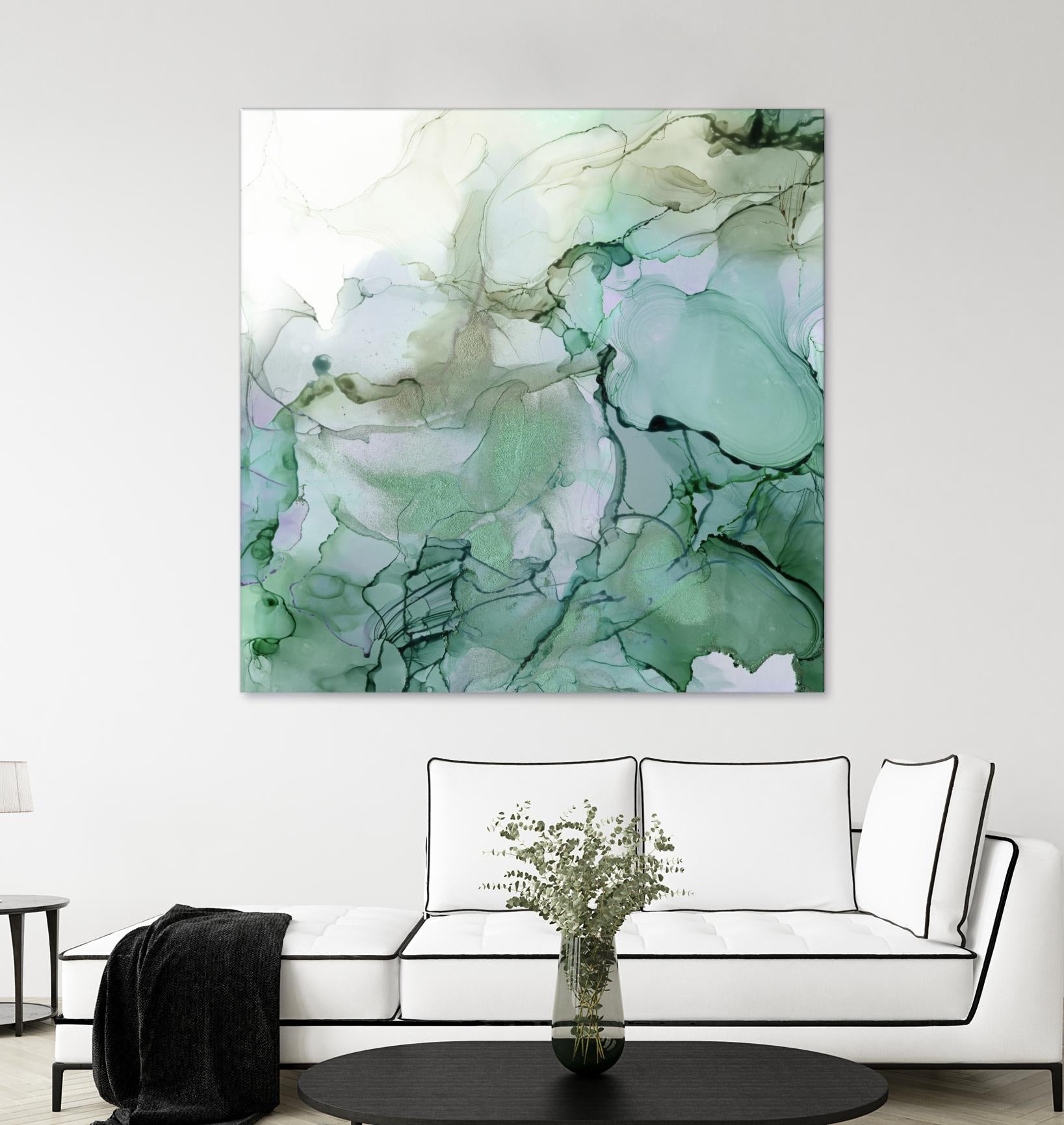 Emerald Cavern I by Jennifer Goldberger on GIANT ART - green abstract abstract