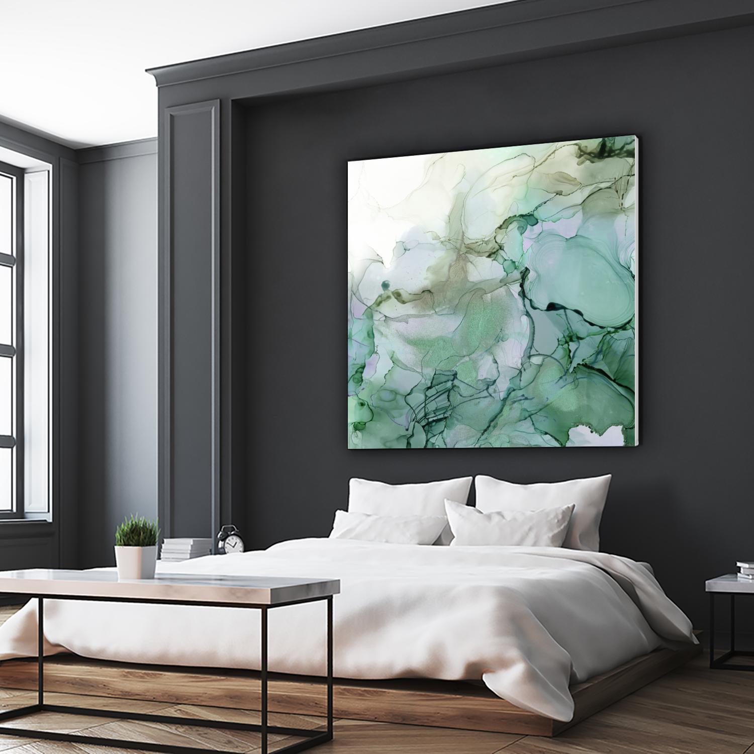 Emerald Cavern I by Jennifer Goldberger on GIANT ART - green abstract abstract