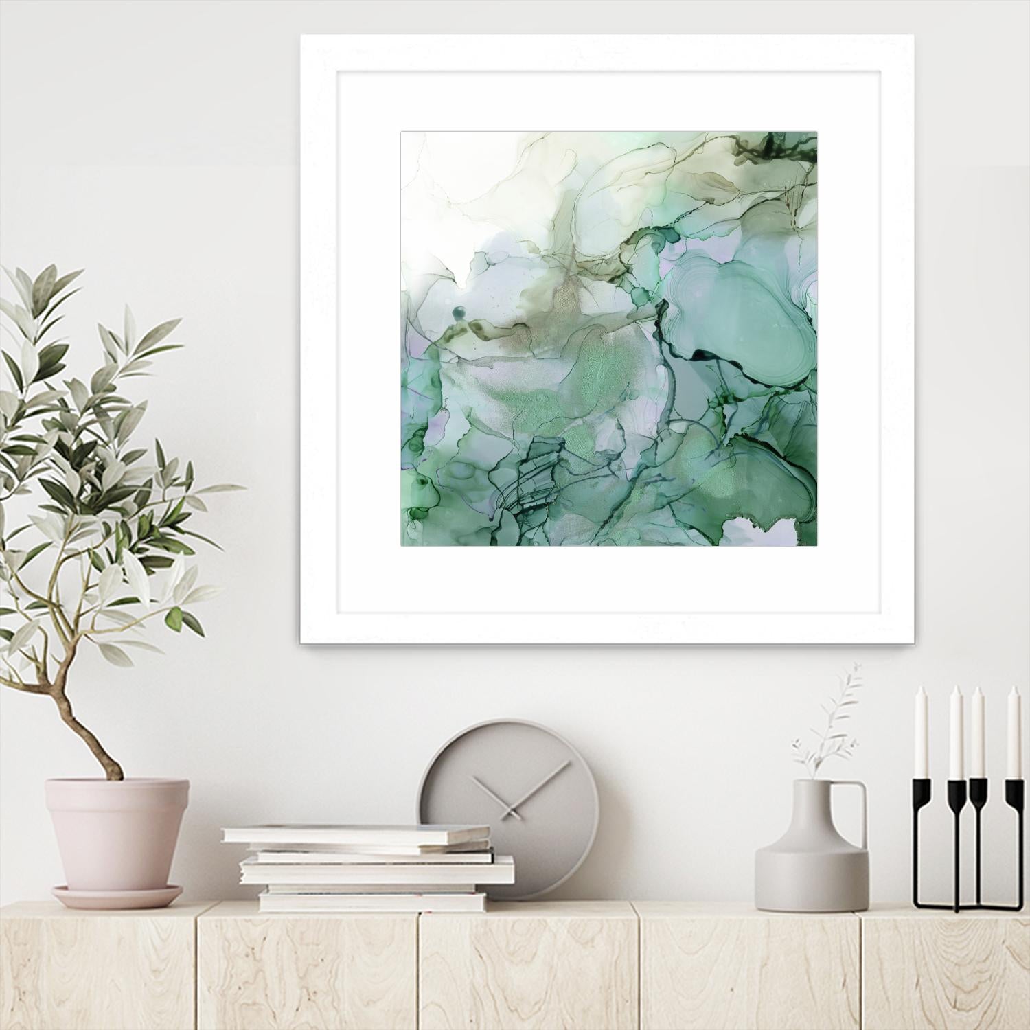 Emerald Cavern I by Jennifer Goldberger on GIANT ART - green abstract abstract