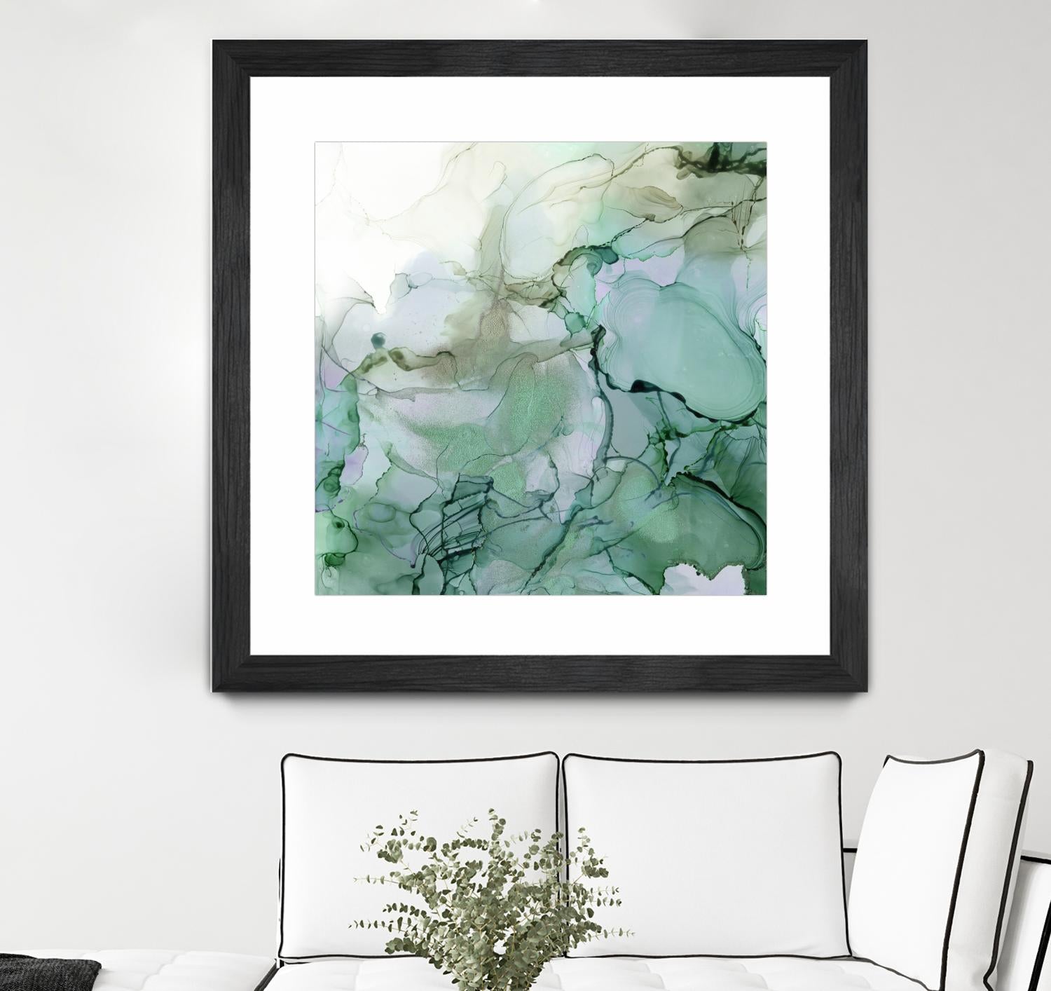 Emerald Cavern I by Jennifer Goldberger on GIANT ART - green abstract abstract