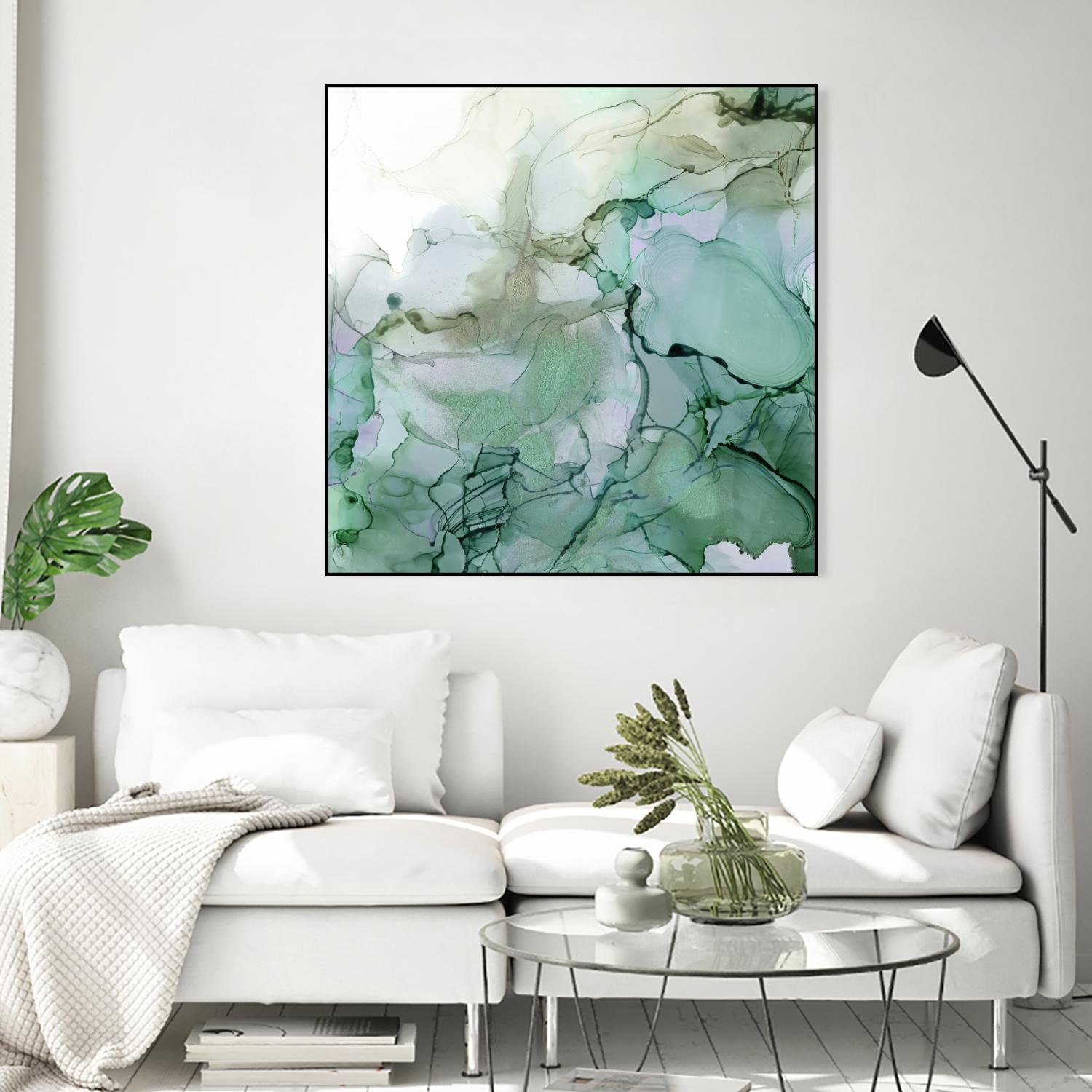 Emerald Cavern I by Jennifer Goldberger on GIANT ART - green abstract abstract