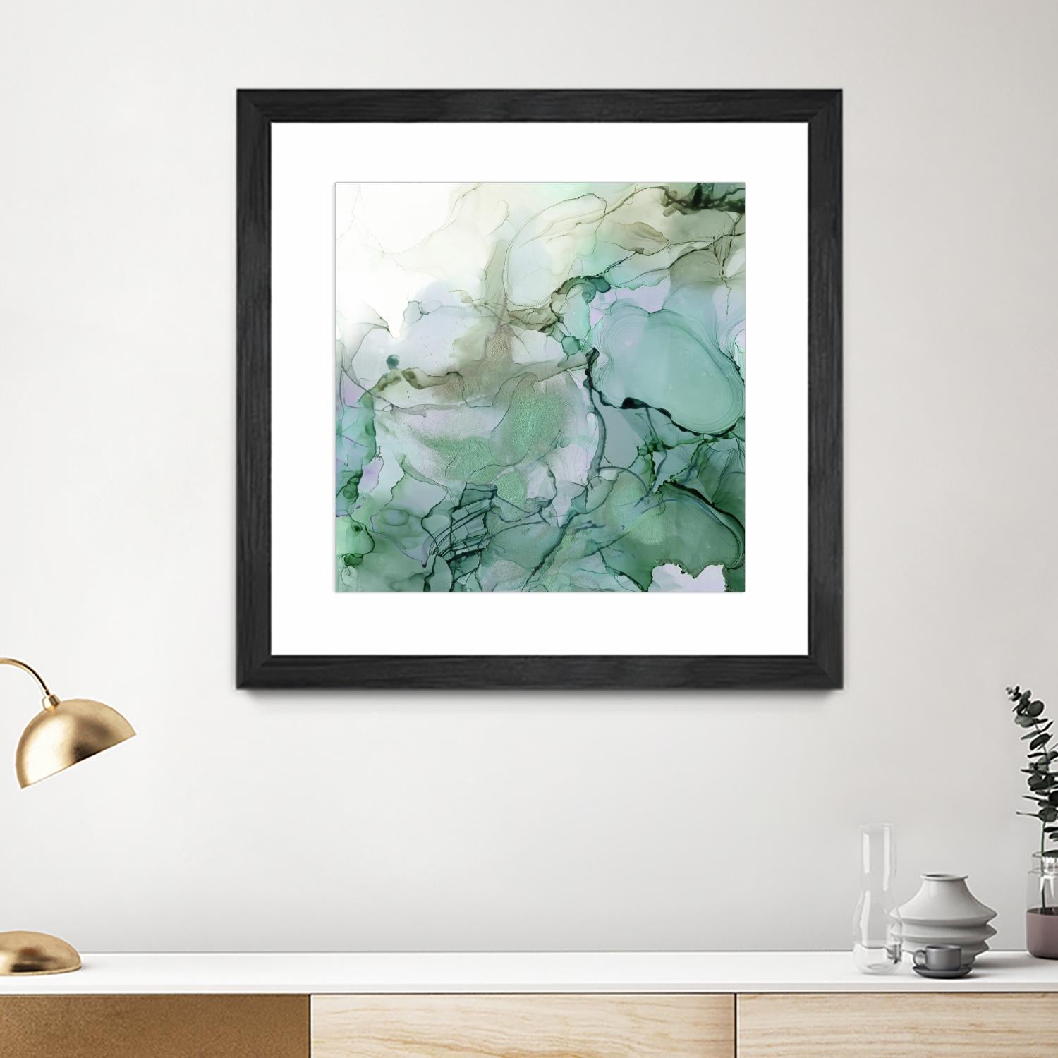 Emerald Cavern I by Jennifer Goldberger on GIANT ART - green abstract abstract