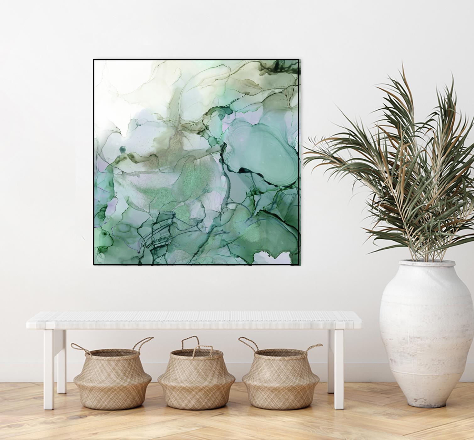 Emerald Cavern I by Jennifer Goldberger on GIANT ART - green abstract abstract