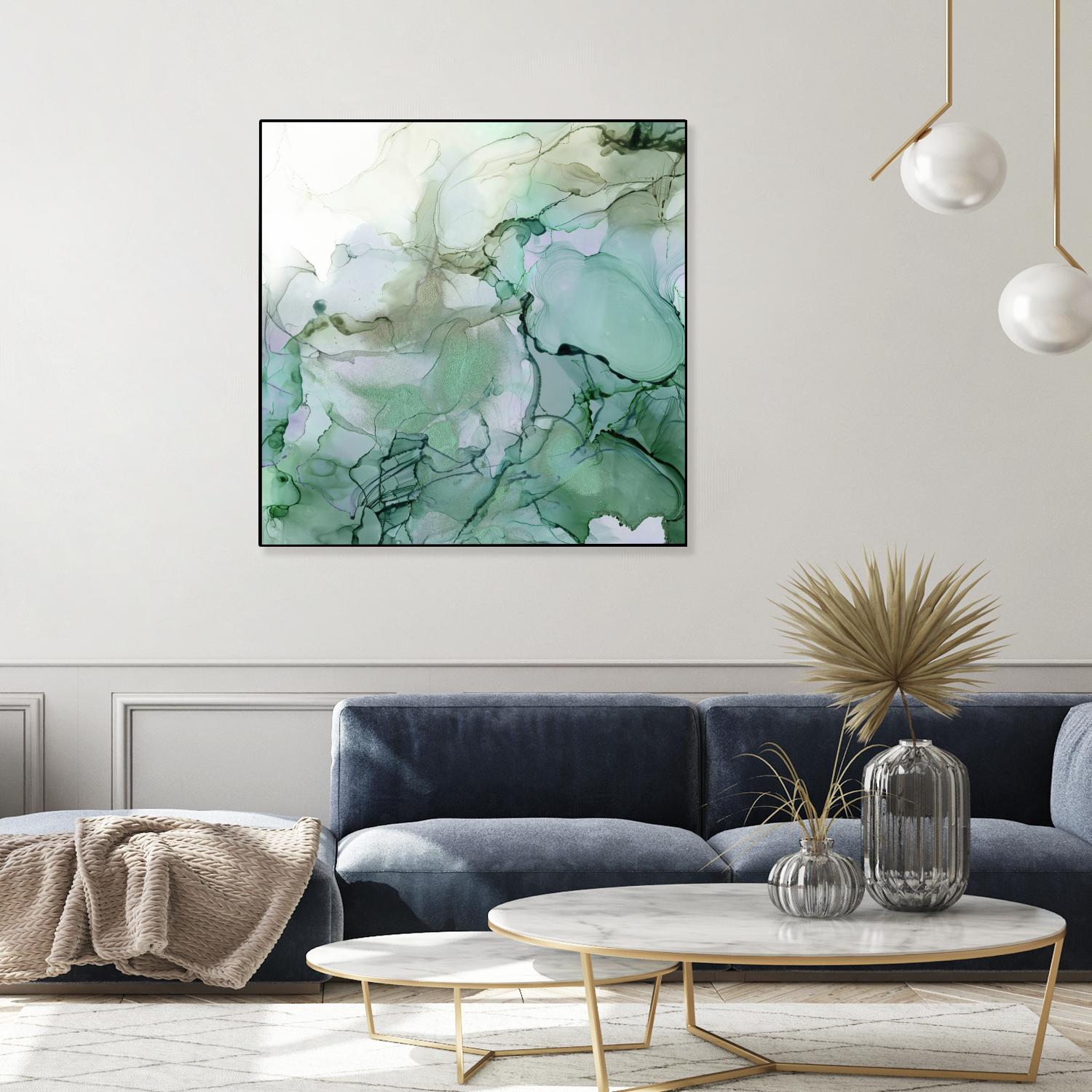 Emerald Cavern I by Jennifer Goldberger on GIANT ART - green abstract abstract