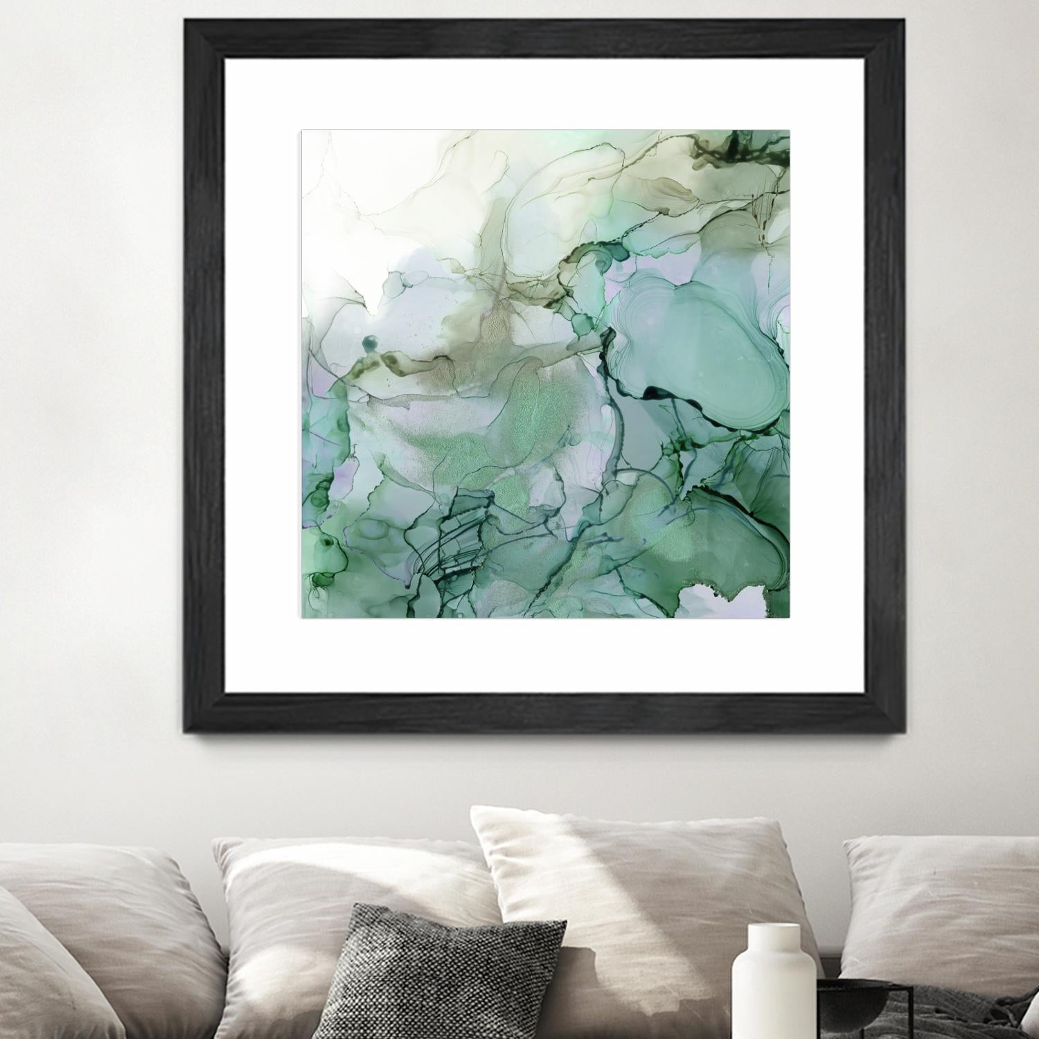 Emerald Cavern I by Jennifer Goldberger on GIANT ART - green abstract abstract