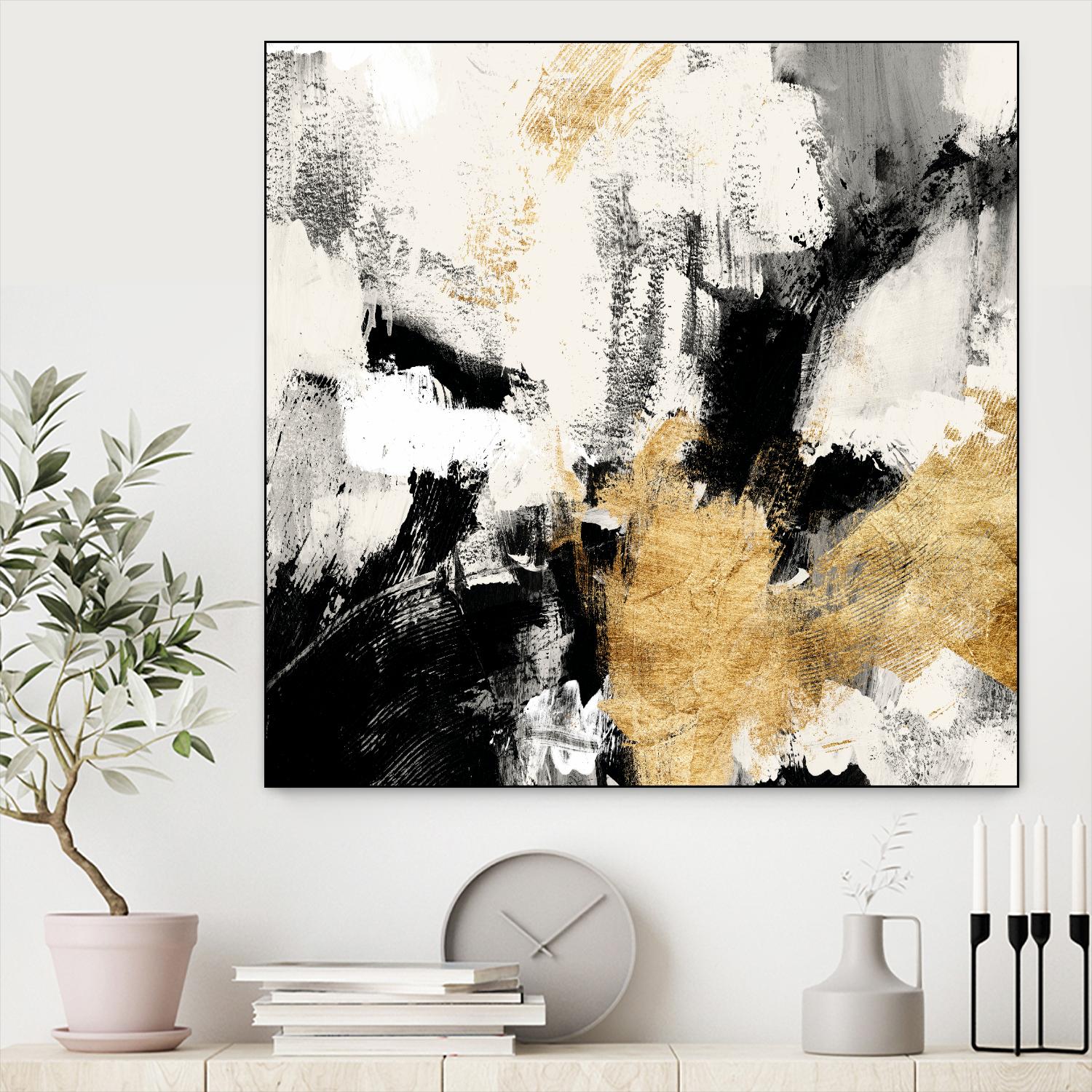 Neutral Gold Collage II by Victoria Borges on GIANT ART - gold abstract abstract