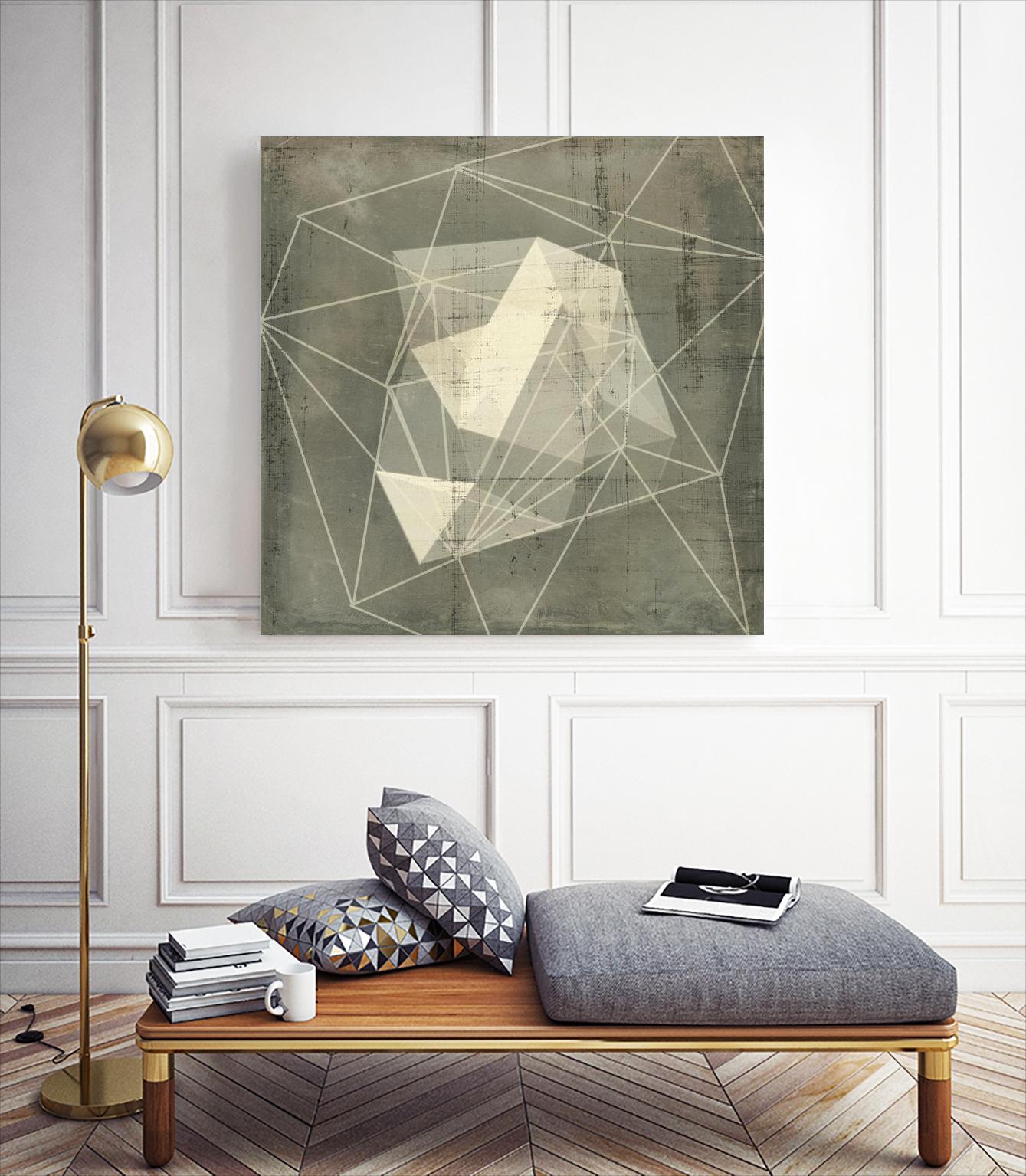 Geomolecule Blueprint I by Jennifer Goldberger on GIANT ART - grey  abstract abstract