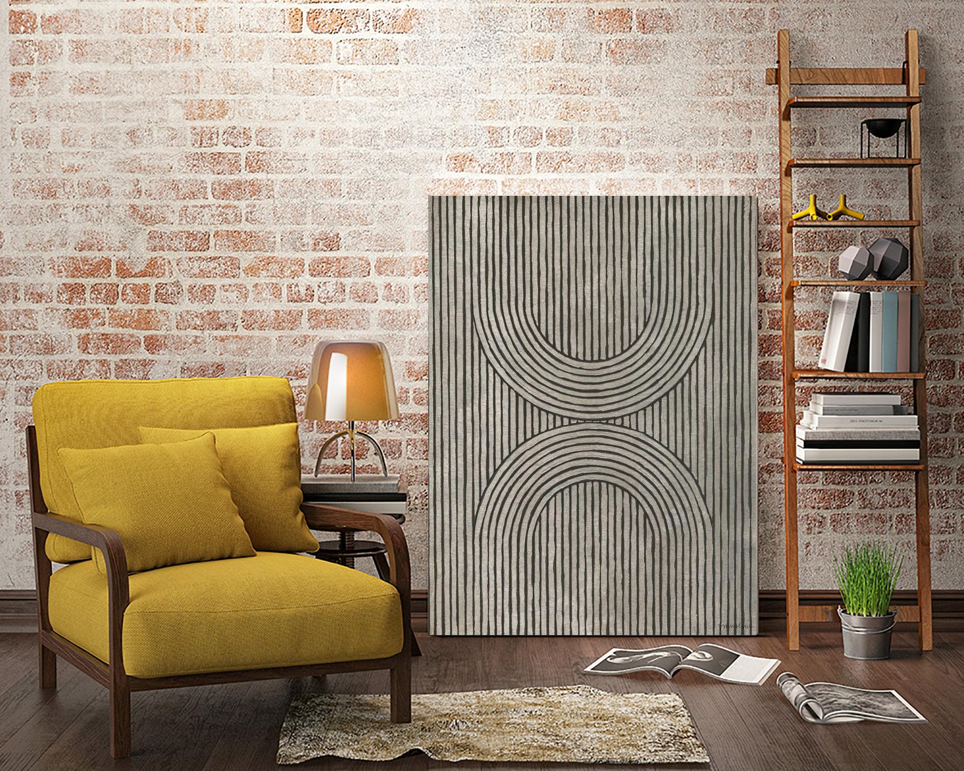 Cedar Grooves II by Vanna Lam on GIANT ART - black  abstract