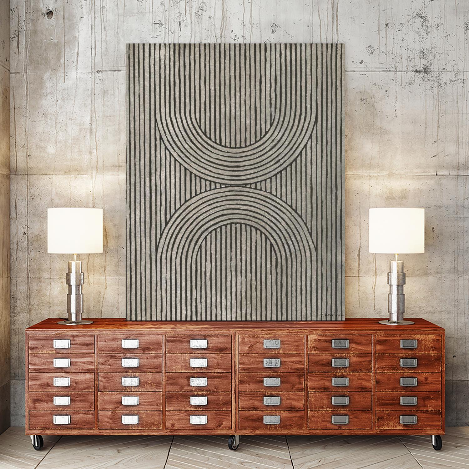 Cedar Grooves II by Vanna Lam on GIANT ART - black  abstract