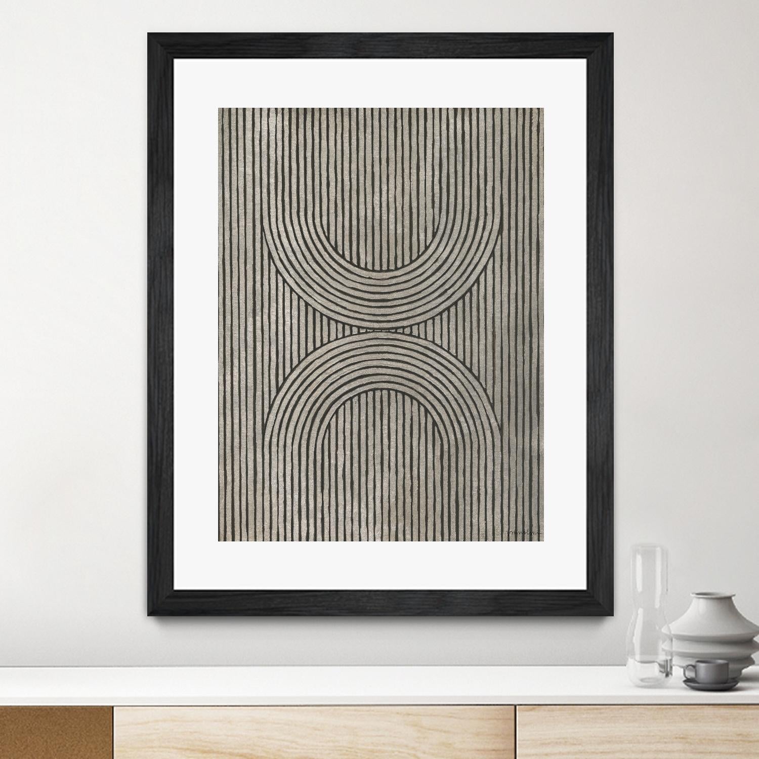 Cedar Grooves II by Vanna Lam on GIANT ART - black  abstract