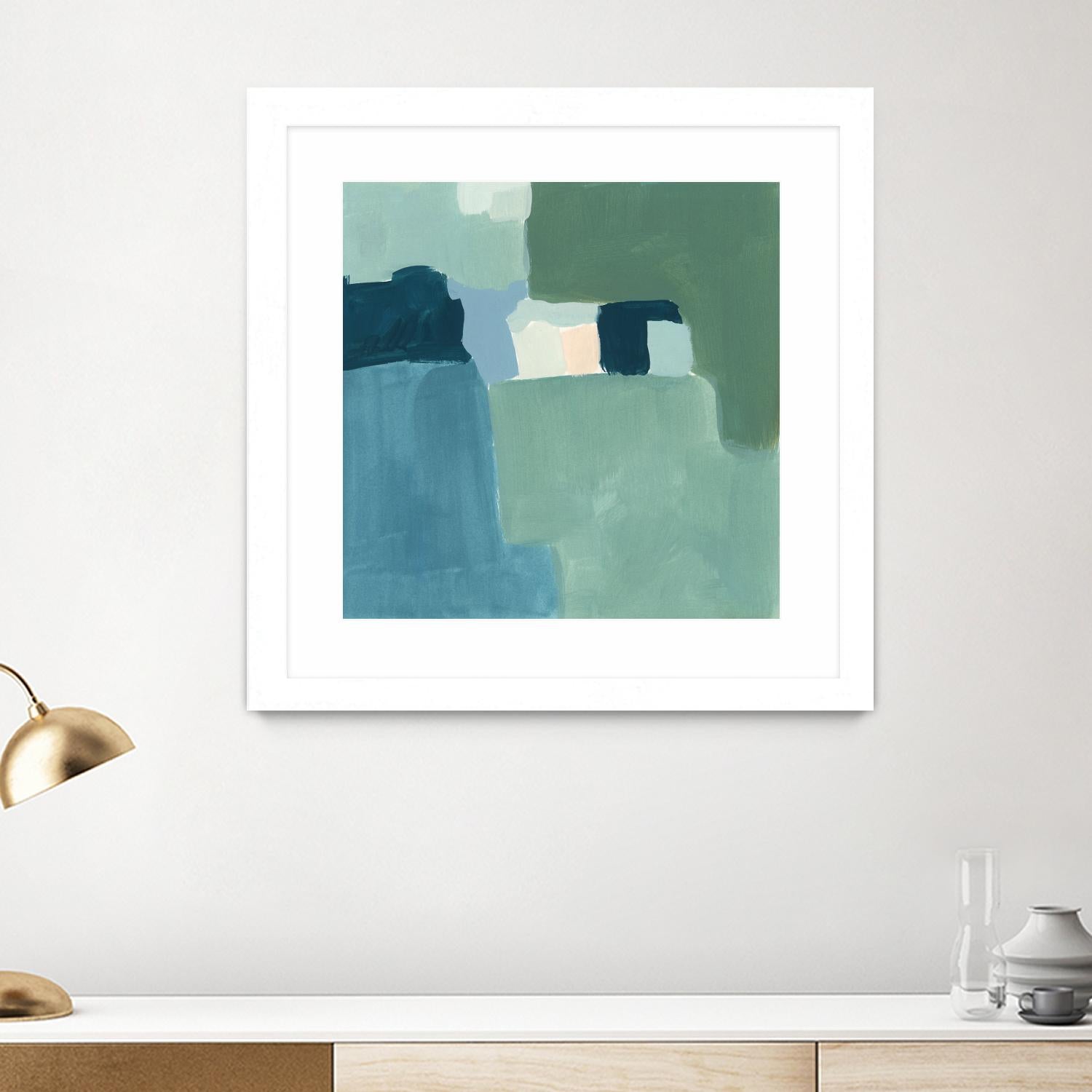 Teal and Sage II by Victoria Barnes on GIANT ART - pink  abstract abstract