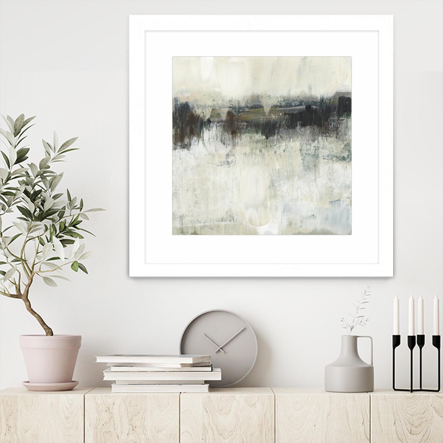 Neutral Horizon Line I by Jennifer Goldberger on GIANT ART - beige abstract abstract
