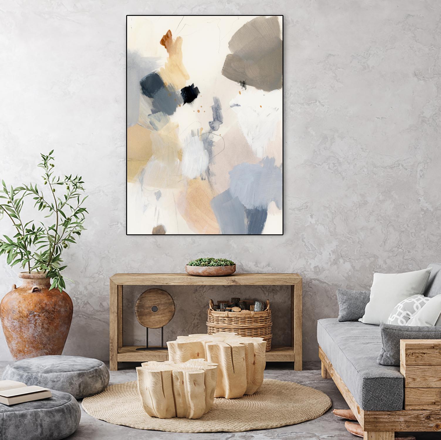 Neutral Scrawl II by Victoria Barnes on GIANT ART - grey  abstract abstract