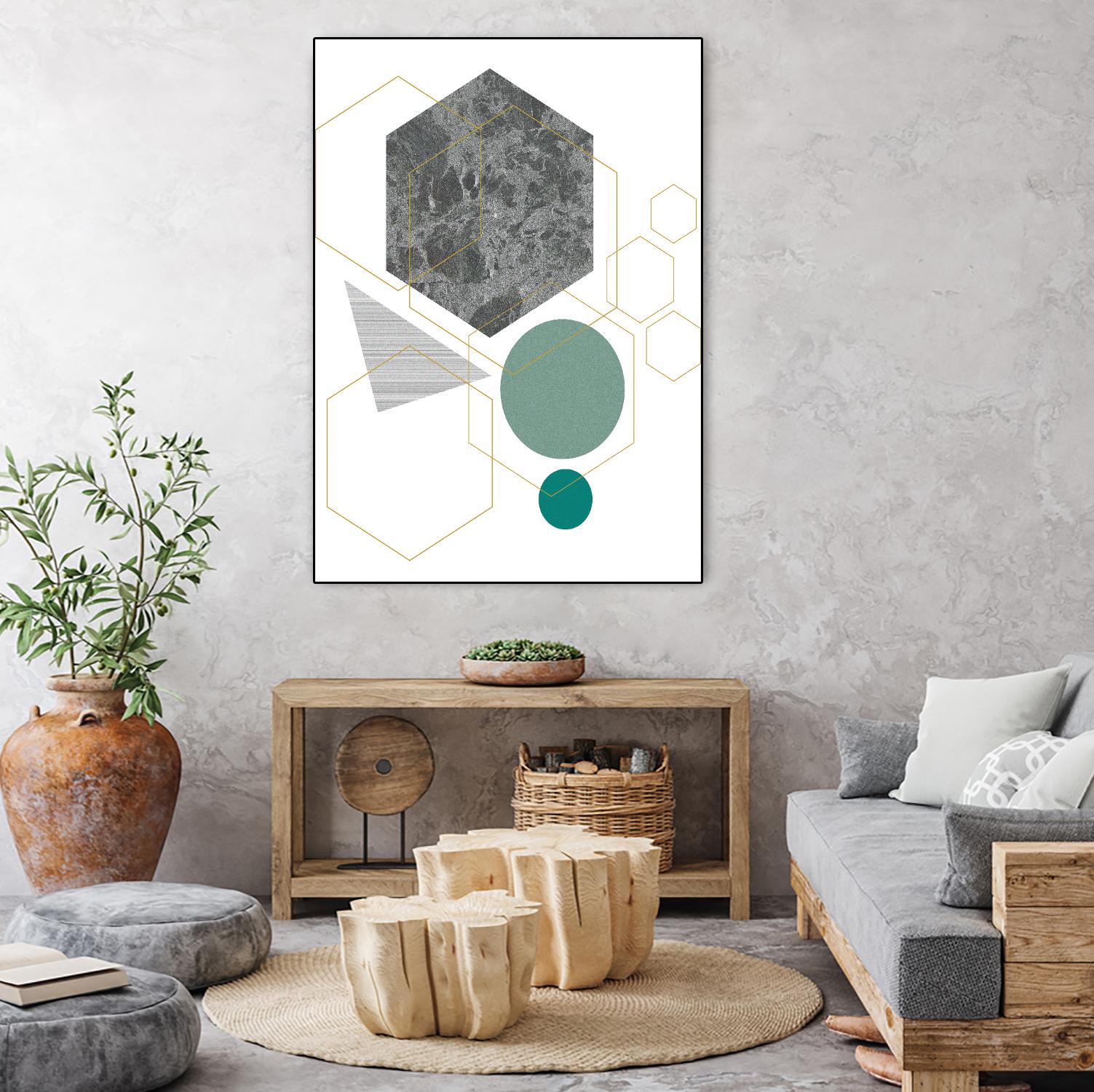 Marbled Deco II by Sabrina Balbuena on GIANT ART - grey  abstract abstract