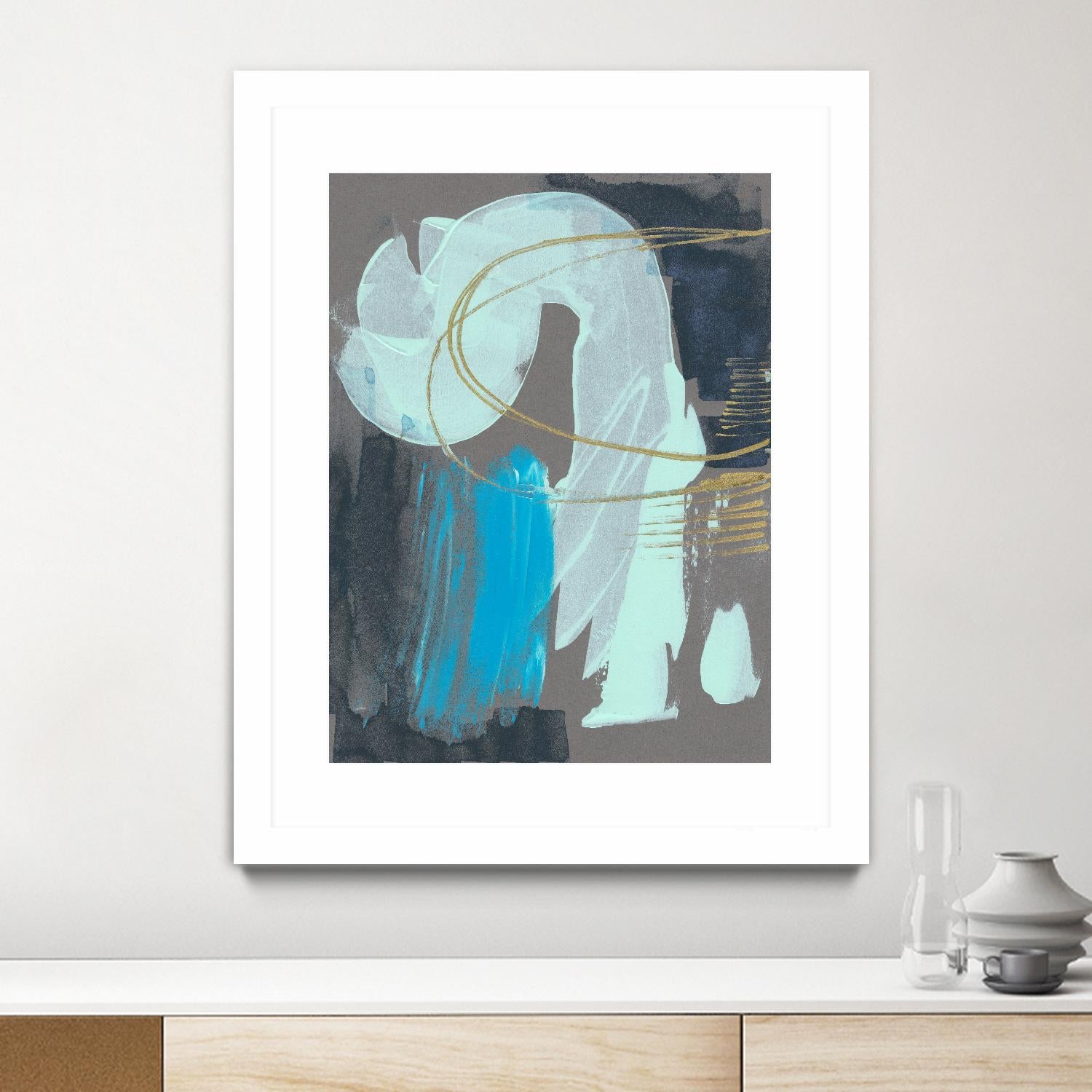 Swivel I by Jennifer Goldberger on GIANT ART - gold abstract abstract