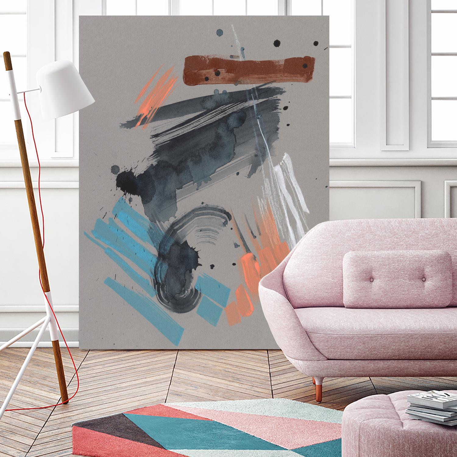 Playful Marks II by Jennifer Goldberger on GIANT ART - orange abstract abstract