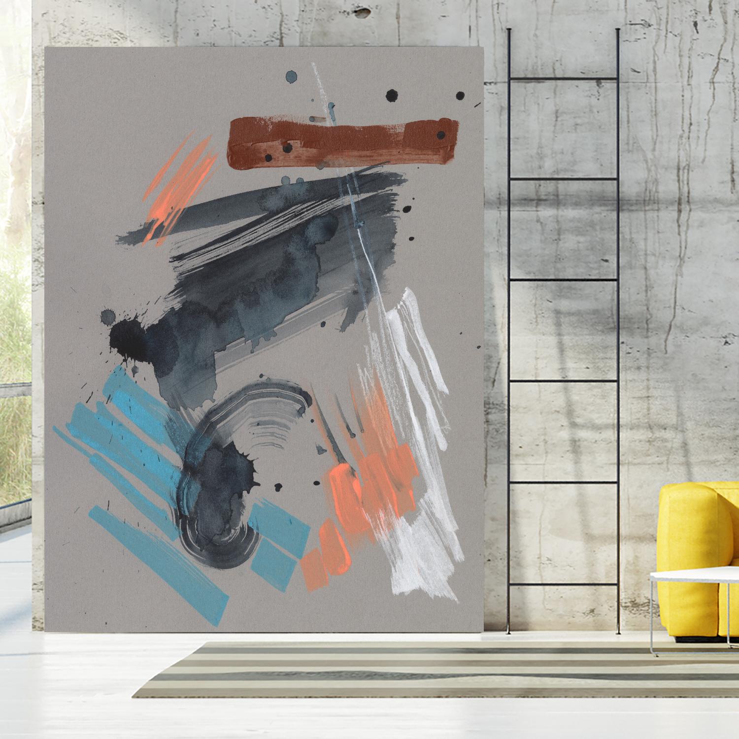 Playful Marks II by Jennifer Goldberger on GIANT ART - orange abstract abstract