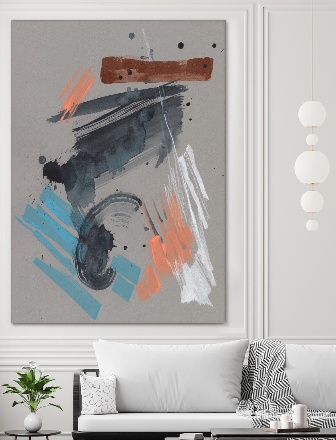 Playful Marks II by Jennifer Goldberger on GIANT ART - orange abstract abstract