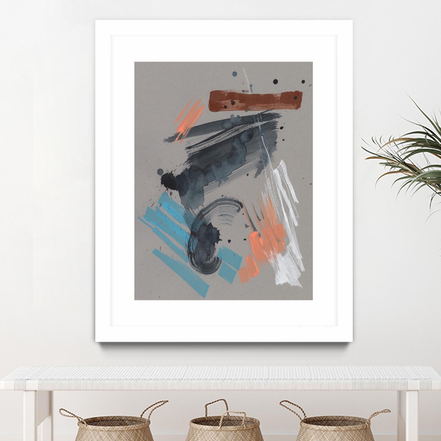 Playful Marks II by Jennifer Goldberger on GIANT ART - orange abstract abstract