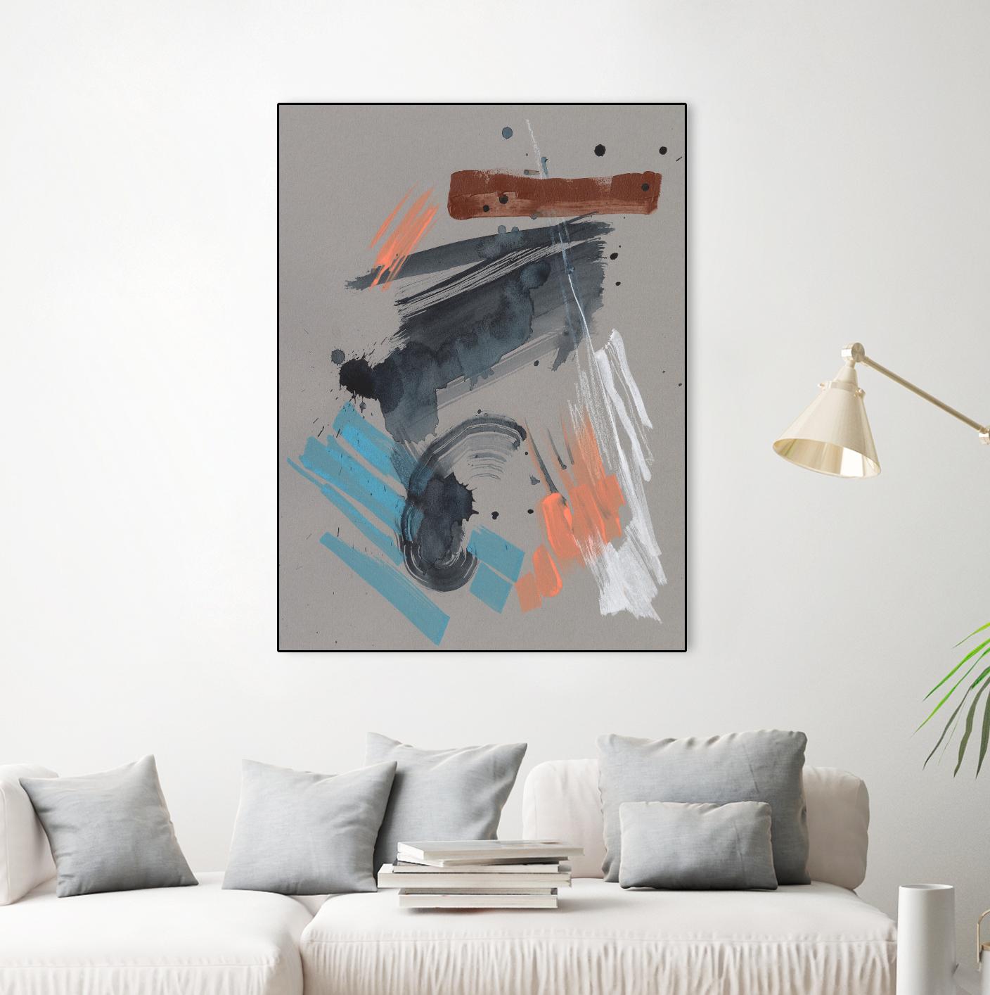 Playful Marks II by Jennifer Goldberger on GIANT ART - orange abstract abstract