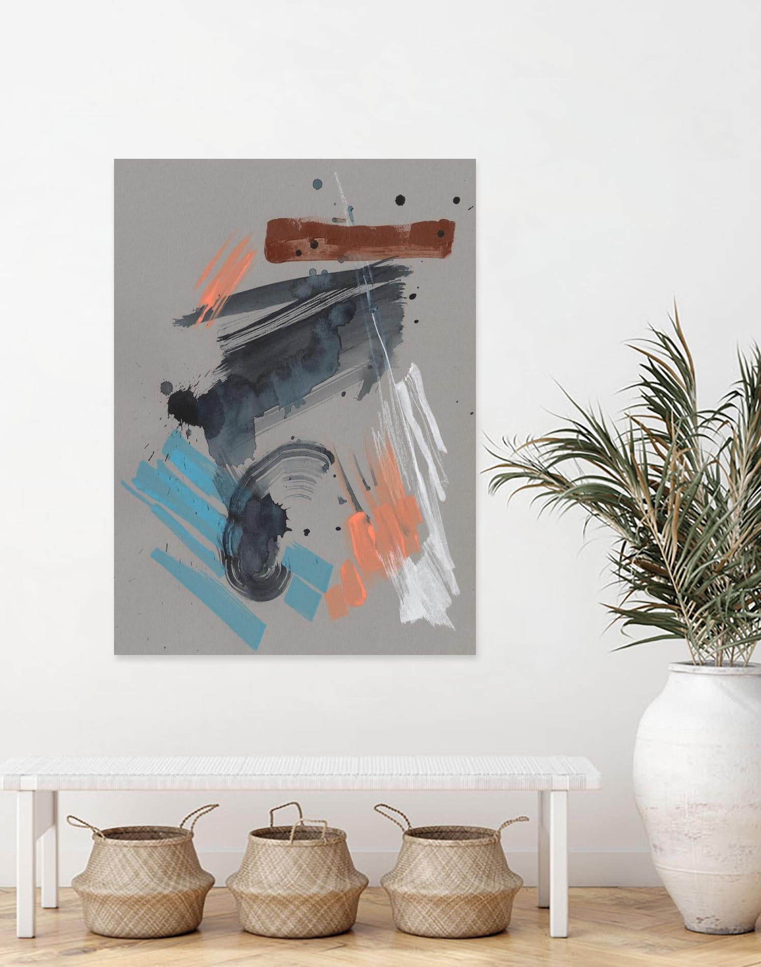 Playful Marks II by Jennifer Goldberger on GIANT ART - orange abstract abstract