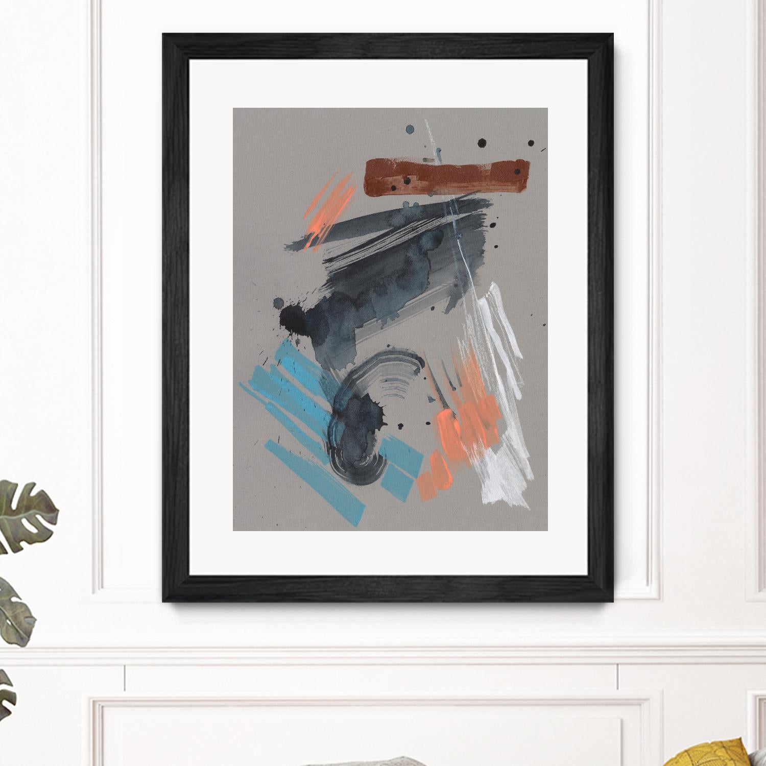 Playful Marks II by Jennifer Goldberger on GIANT ART - orange abstract abstract