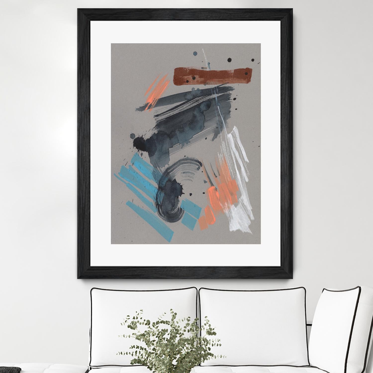 Playful Marks II by Jennifer Goldberger on GIANT ART - orange abstract abstract