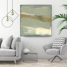 Sage & Gold Swipe III by Jennifer Goldberger on GIANT ART - green abstract abstract