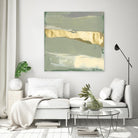 Sage & Gold Swipe III by Jennifer Goldberger on GIANT ART - gold abstract abstract
