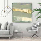 Sage & Gold Swipe III by Jennifer Goldberger on GIANT ART - gold abstract abstract