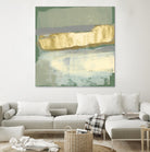 Sage & Gold Swipe IV by Jennifer Goldberger on GIANT ART - gold abstract abstract