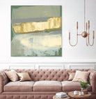 Sage & Gold Swipe IV by Jennifer Goldberger on GIANT ART - gold abstract abstract