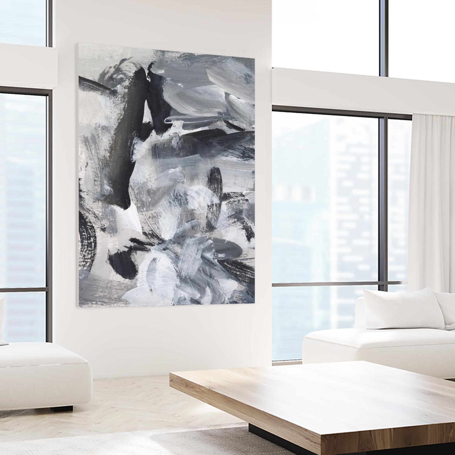 Black & White Mix III by Christina Long on GIANT ART - grey  abstract abstract