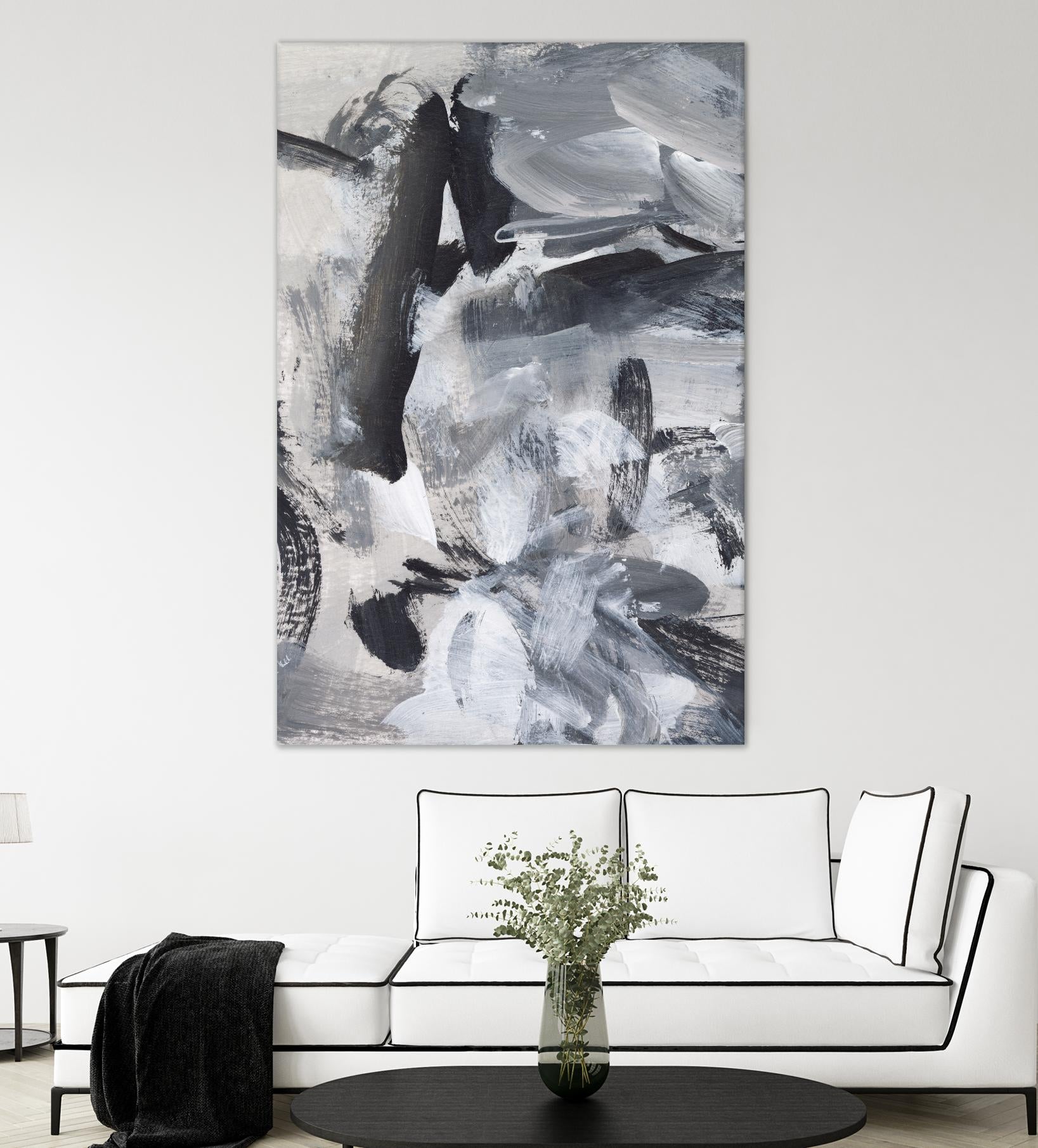 Black & White Mix III by Christina Long on GIANT ART - grey  abstract abstract