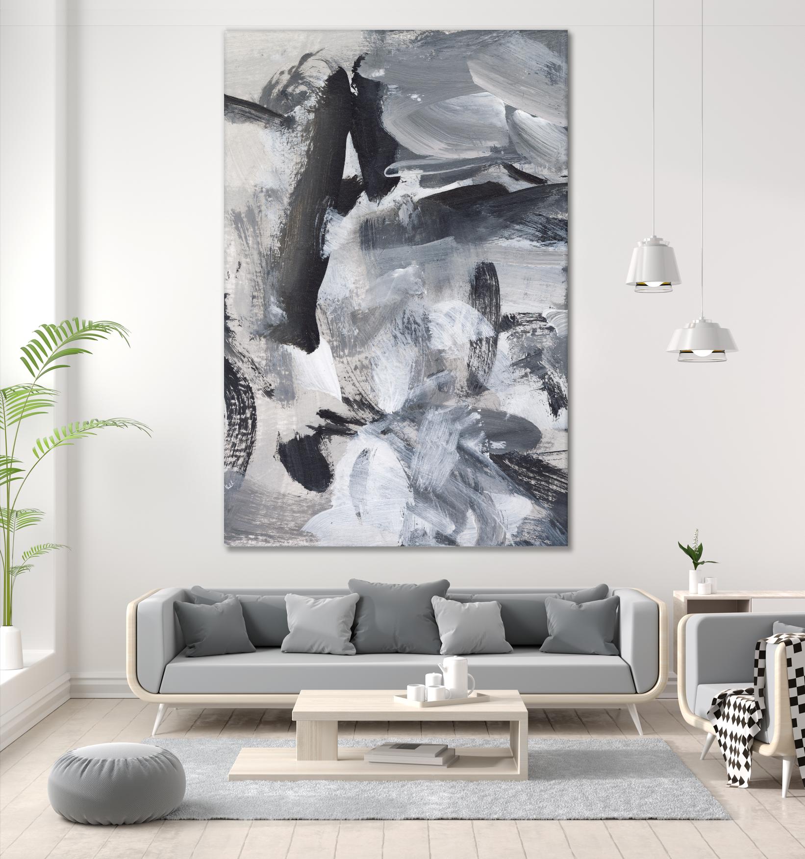 Black & White Mix III by Christina Long on GIANT ART - grey  abstract abstract