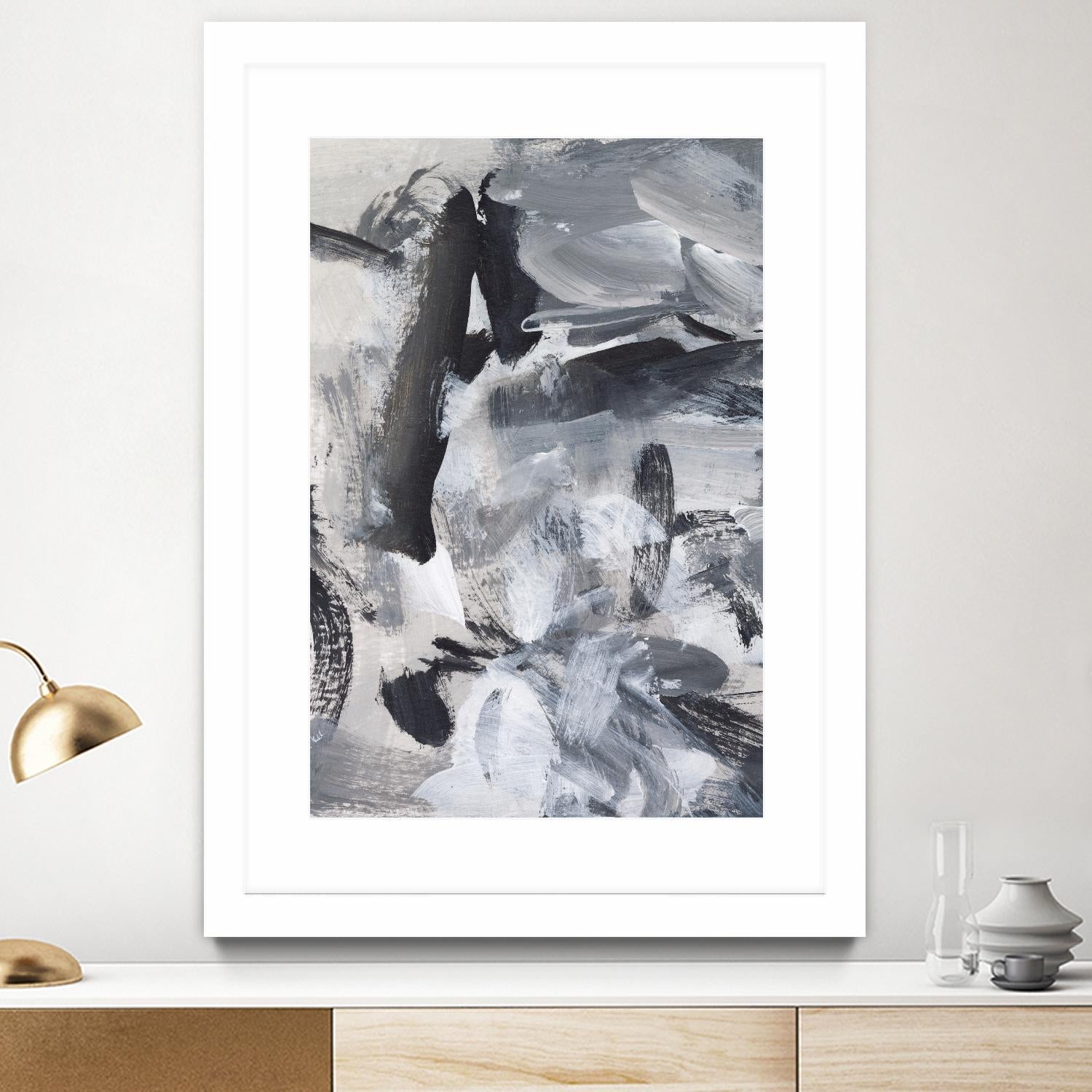 Black & White Mix III by Christina Long on GIANT ART - grey  abstract abstract