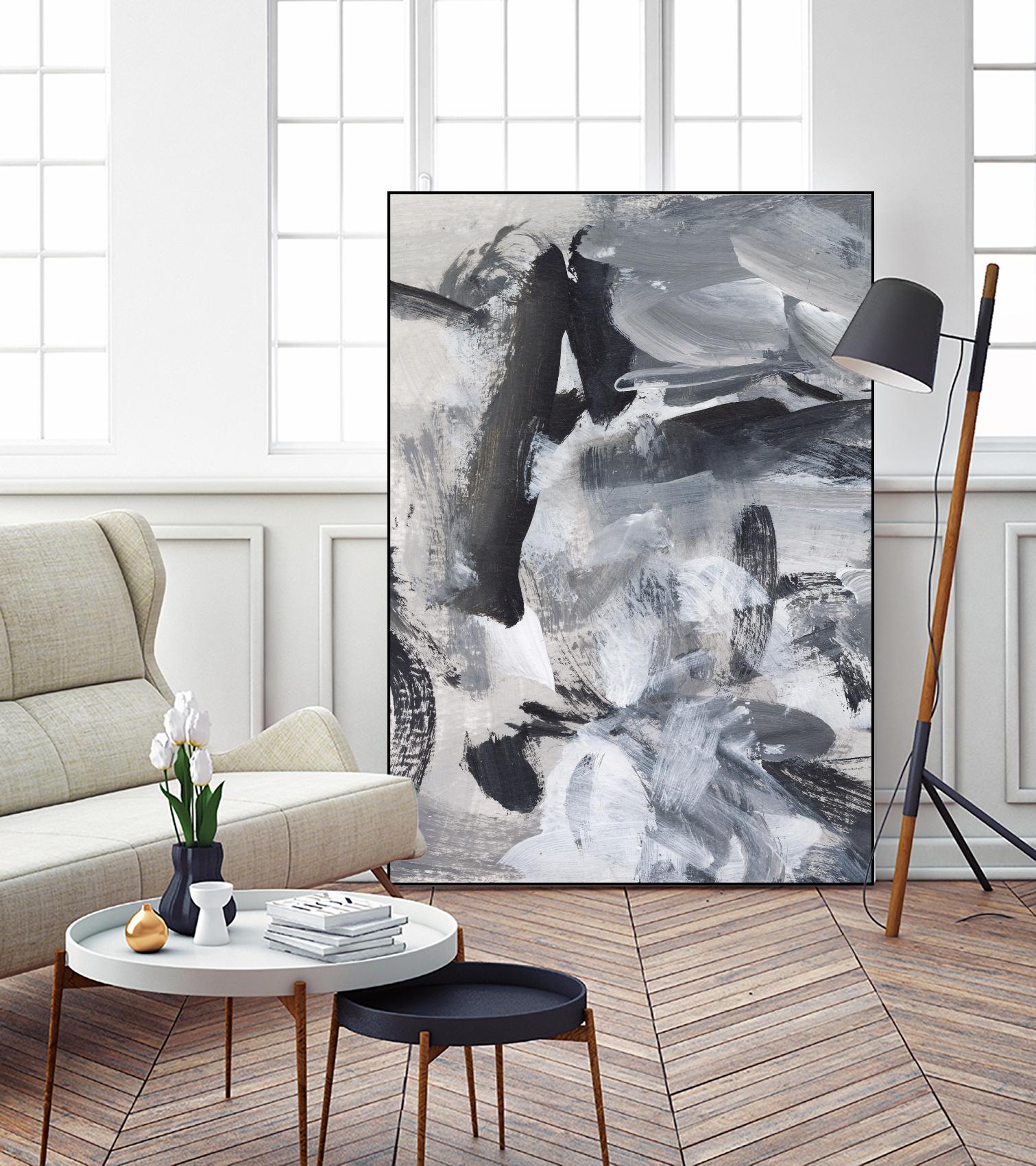 Black & White Mix III by Christina Long on GIANT ART - grey  abstract abstract