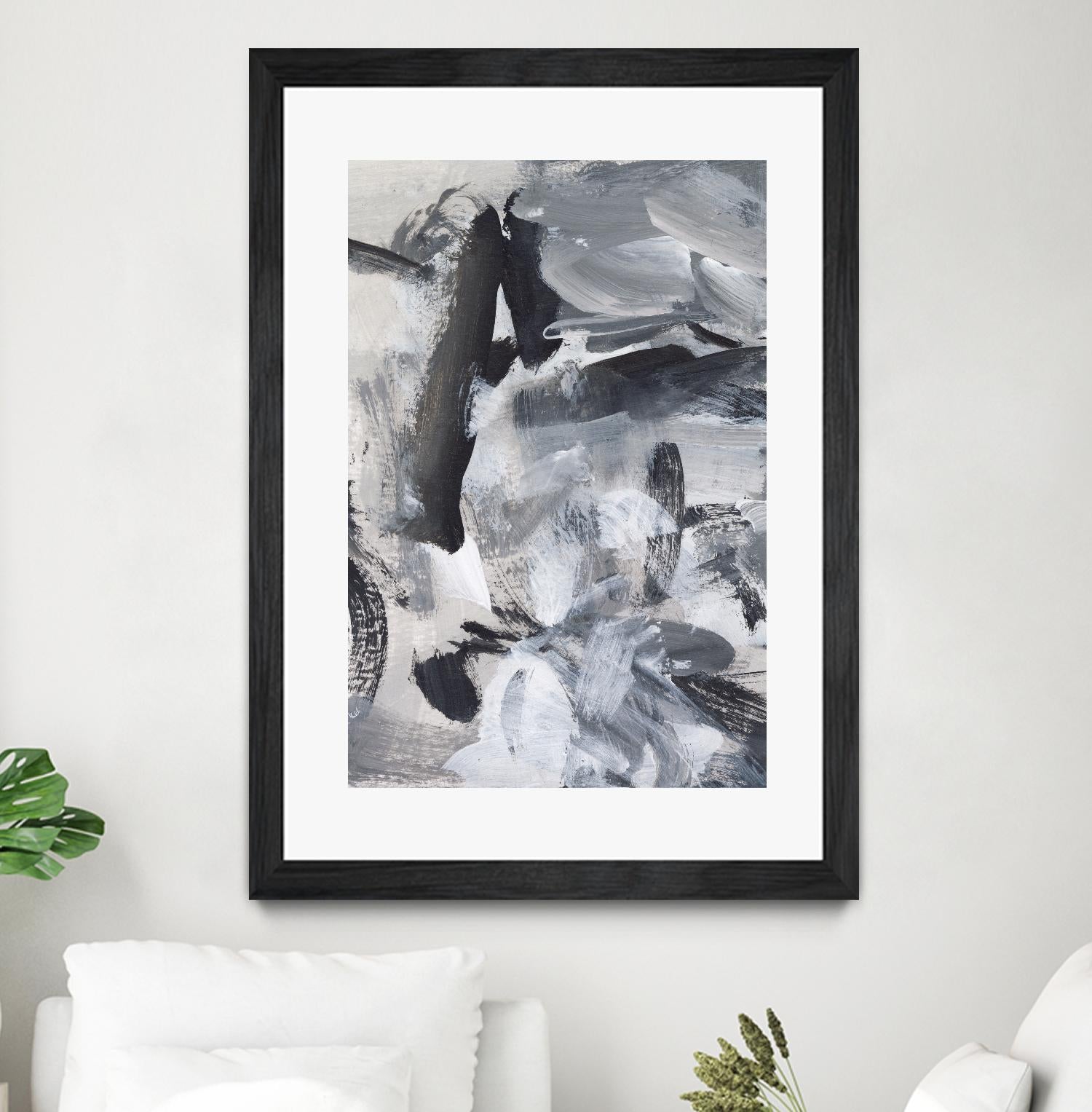 Black & White Mix III by Christina Long on GIANT ART - grey  abstract abstract