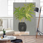 Frond in Vase II by Jennifer Goldberger on GIANT ART - beige botanicals nature