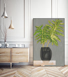 Frond in Vase II by Jennifer Goldberger on GIANT ART - beige botanicals nature