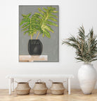 Frond in Vase II by Jennifer Goldberger on GIANT ART - beige botanicals nature