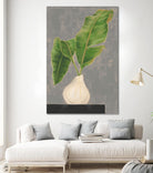 Frond in Vase III by Jennifer Goldberger on GIANT ART - beige botanicals abstract