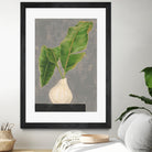 Frond in Vase III by Jennifer Goldberger on GIANT ART - beige botanicals abstract