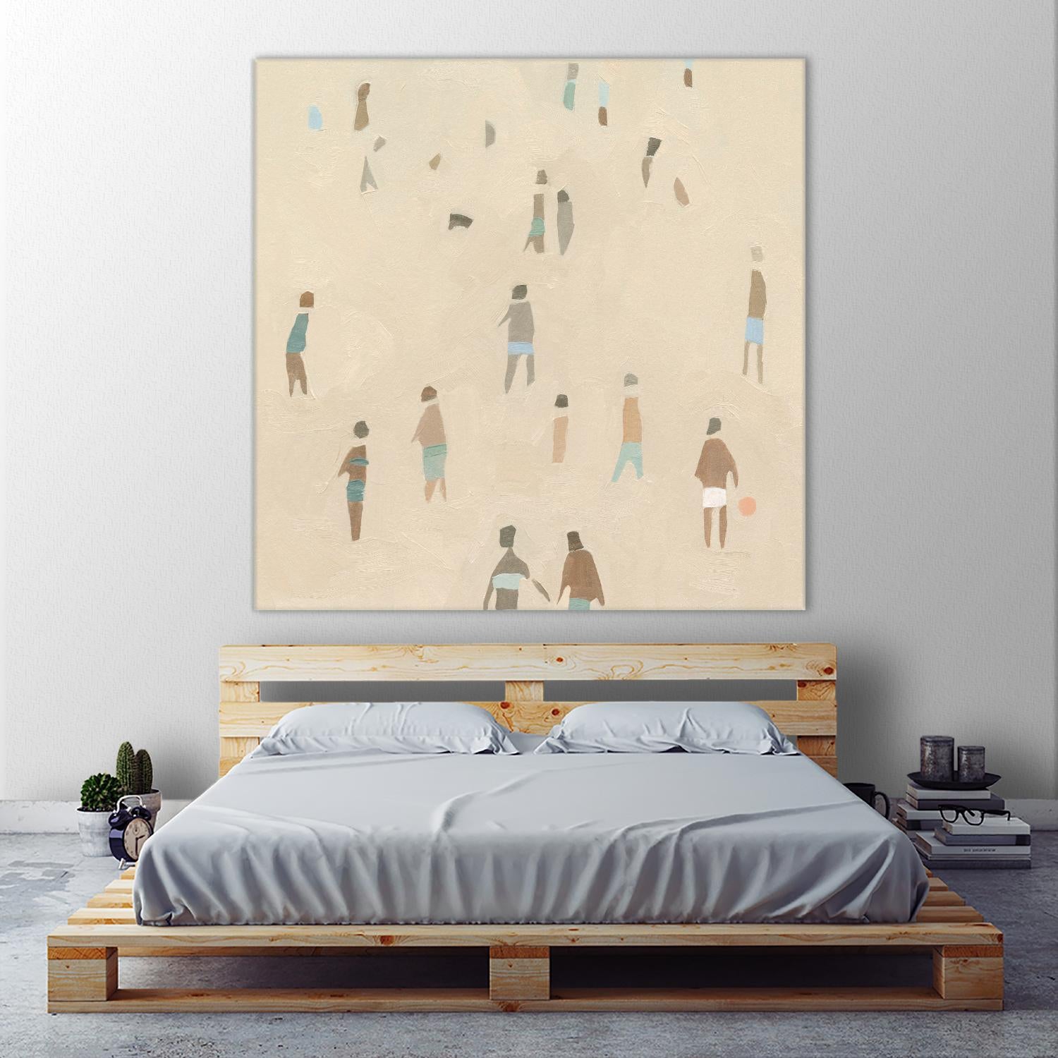 Beach Goer IV by Emma Caroline on GIANT ART - beige coastal tropical abstract