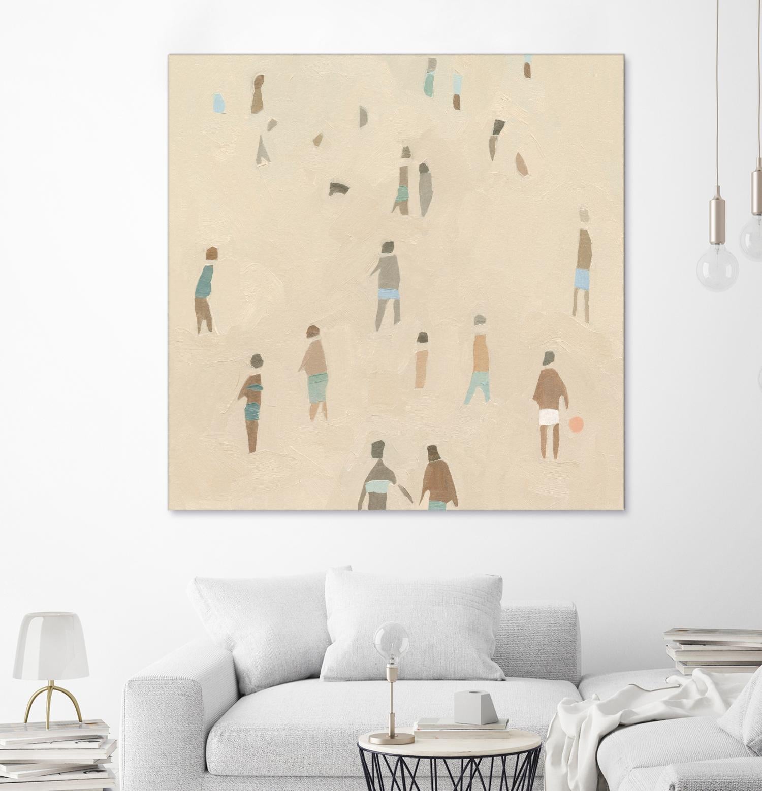 Beach Goer IV by Emma Caroline on GIANT ART - beige coastal tropical abstract
