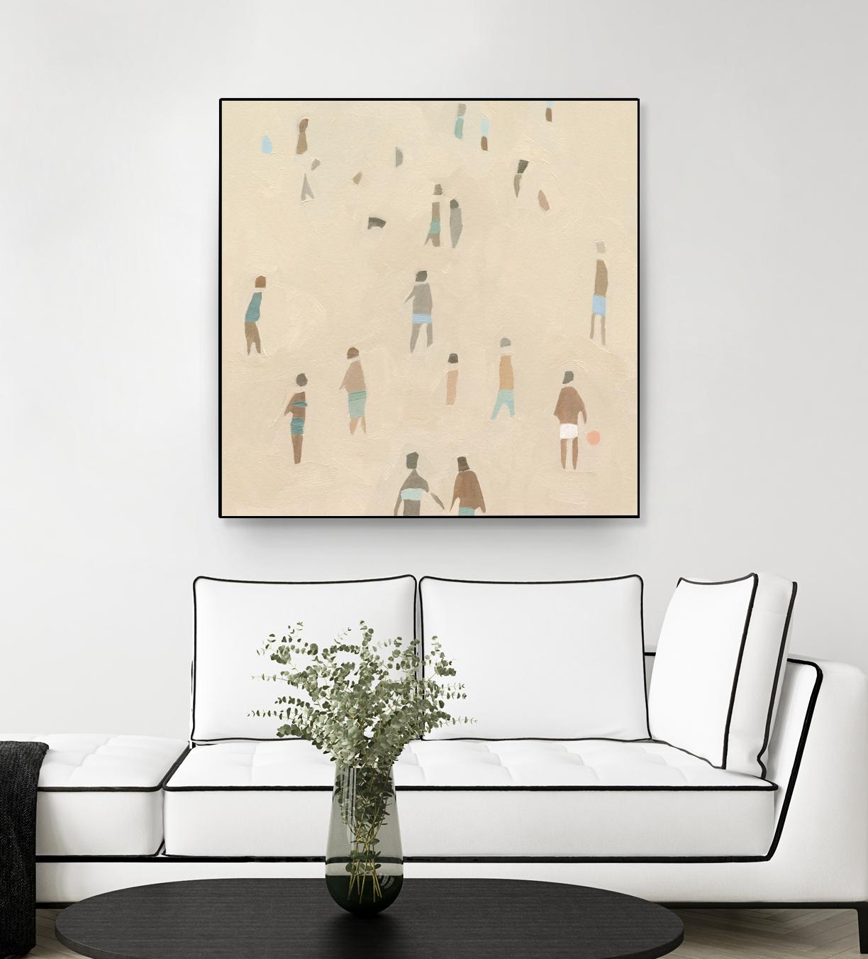 Beach Goer IV by Emma Caroline on GIANT ART - beige coastal tropical abstract