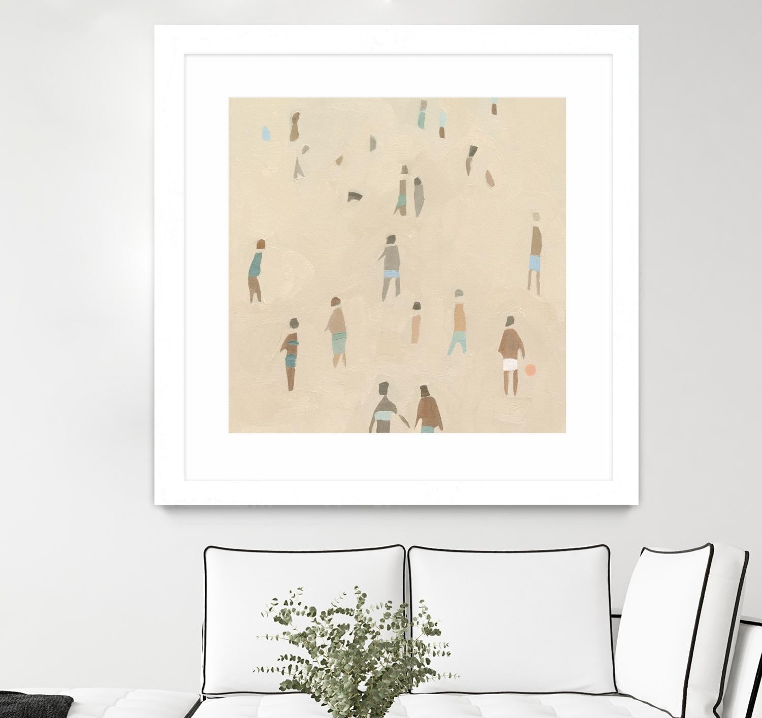 Beach Goer IV by Emma Caroline on GIANT ART - beige coastal tropical abstract