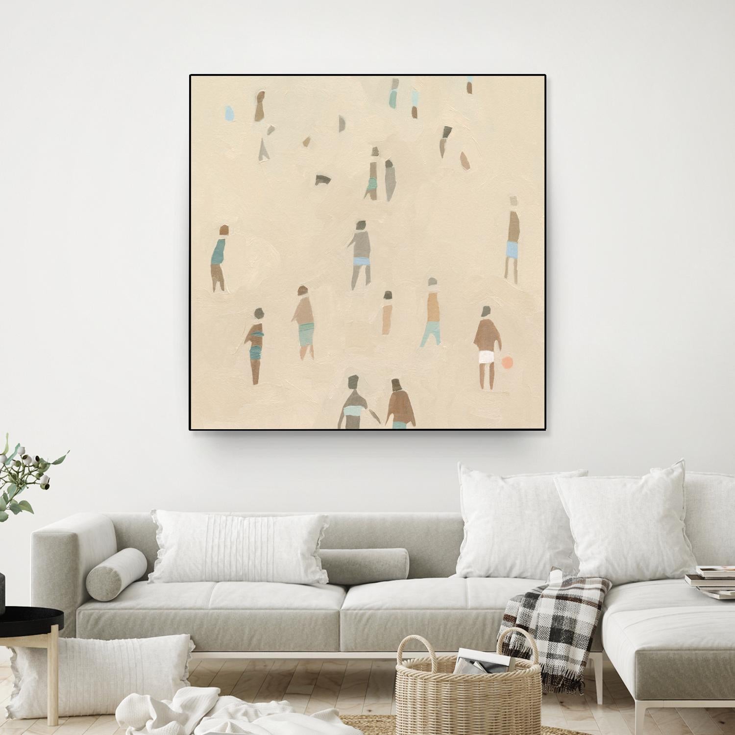 Beach Goer IV by Emma Caroline on GIANT ART - beige coastal tropical abstract
